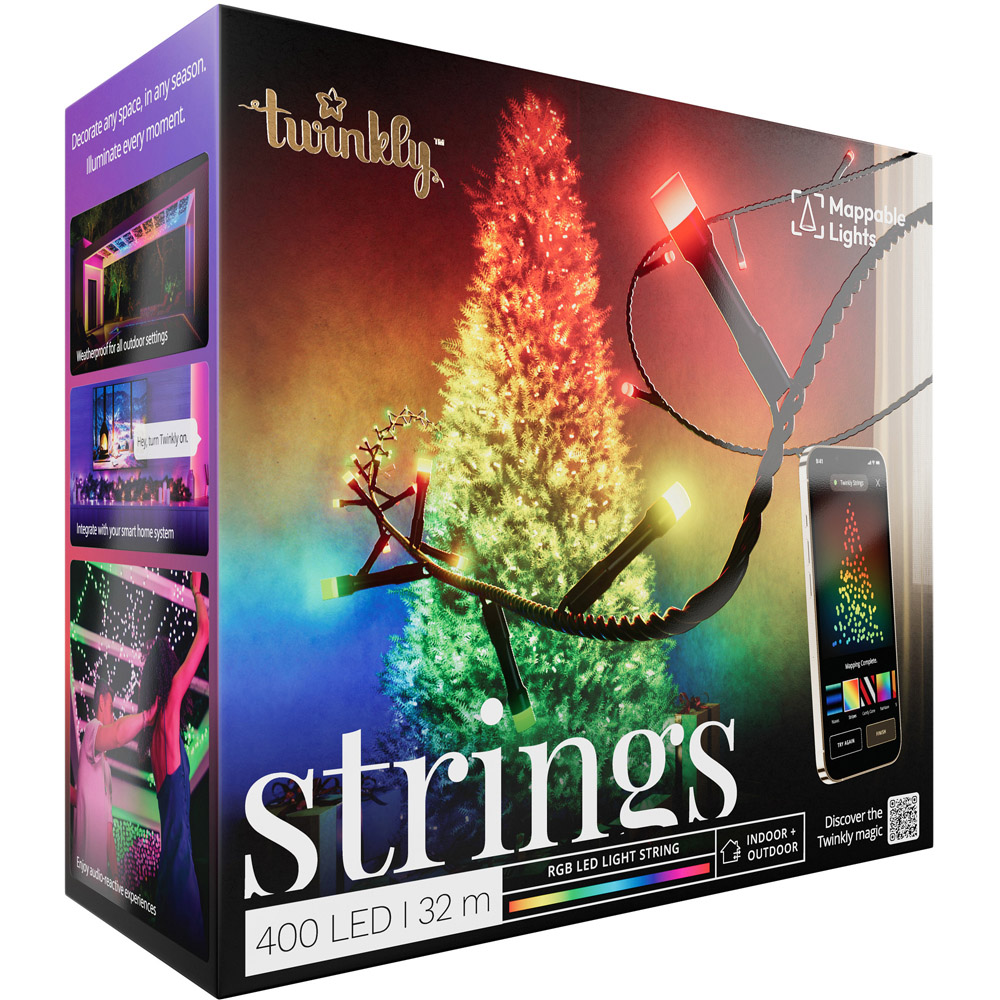 Twinkly 400 RGB LED Smart Black Cable String Light 32m Image 2