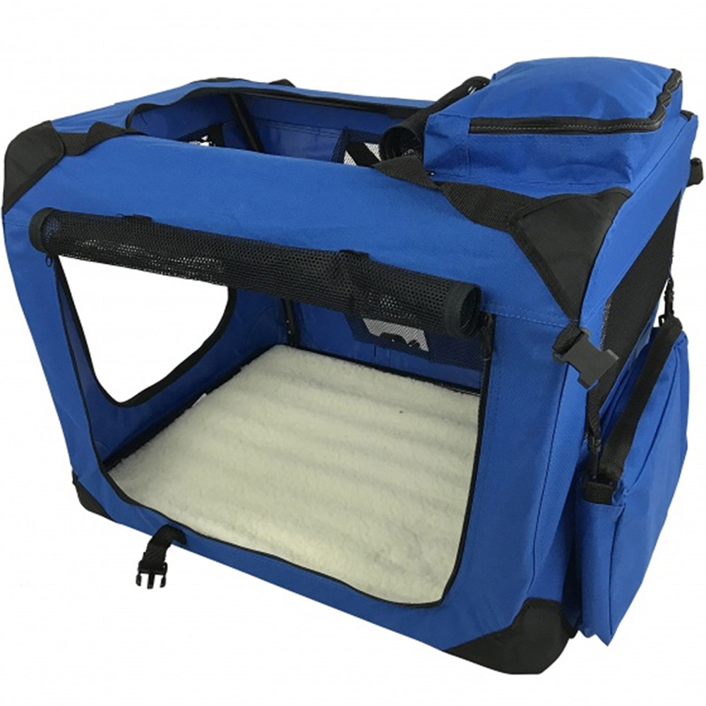 Folding Soft Crate Fabric Pet Carrier - Blue - XL Image 2