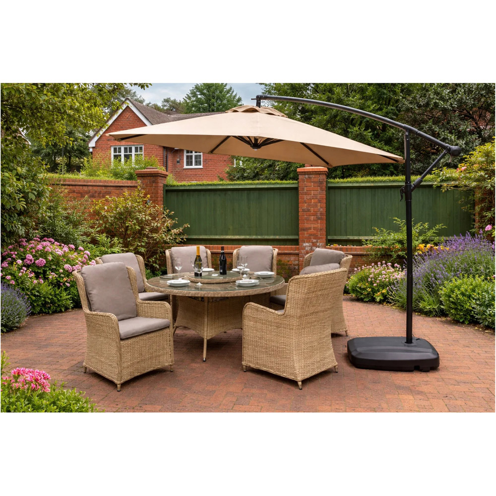 Glendale Mocha Crank and Tilt Cantilever Parasol 3m Image 3