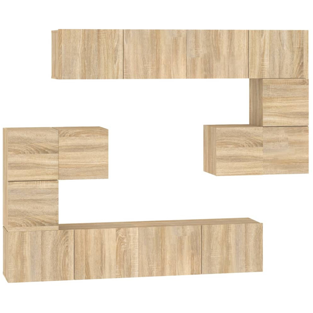 vidaXL 14 Door Sonoma Oak Wall Mounted TV Cabinet Image 2