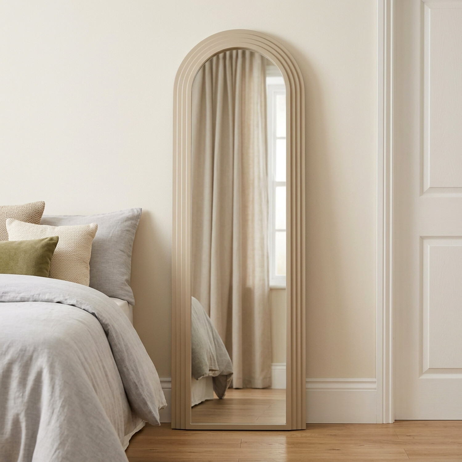 Evie Arch Lean To Mirror Beige Image 3