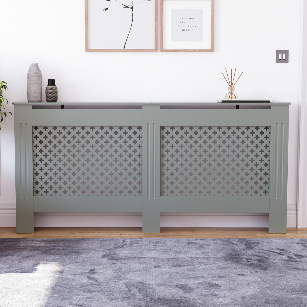 VIDA DESIGNS Oxford Olive Grey Radiator Cover XL Image 3
