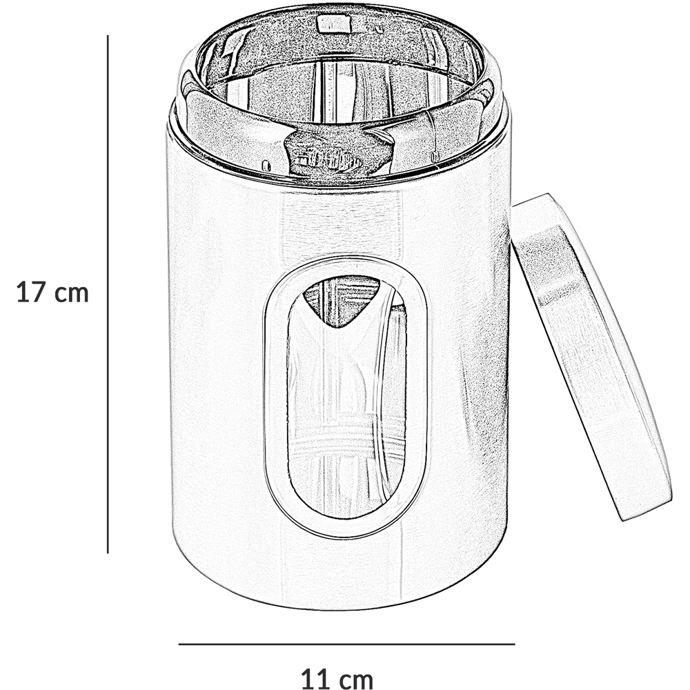 Innoteck Essentials 3 Piece Silver Stainless Steel Kitchen Canister Set with Viewing Window Image 8