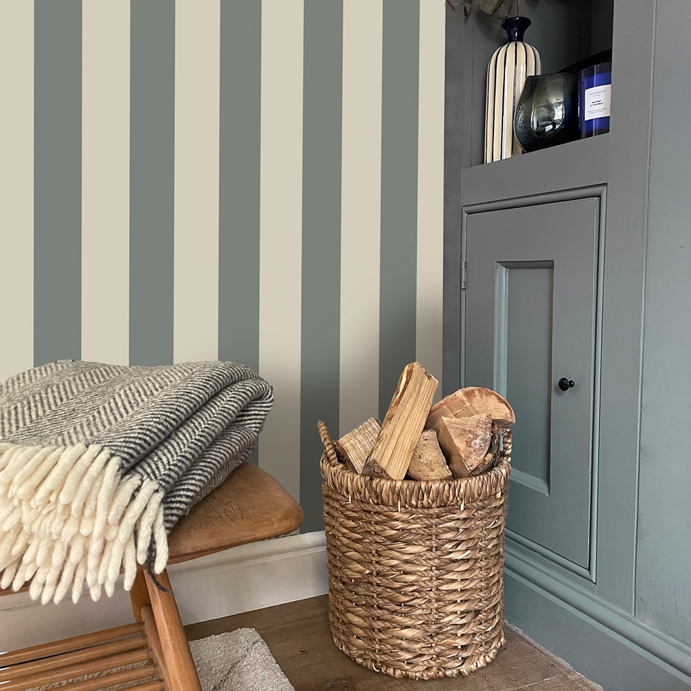 Belgravia Decor Fernhurst Stripe Green Wallpaper Image 3