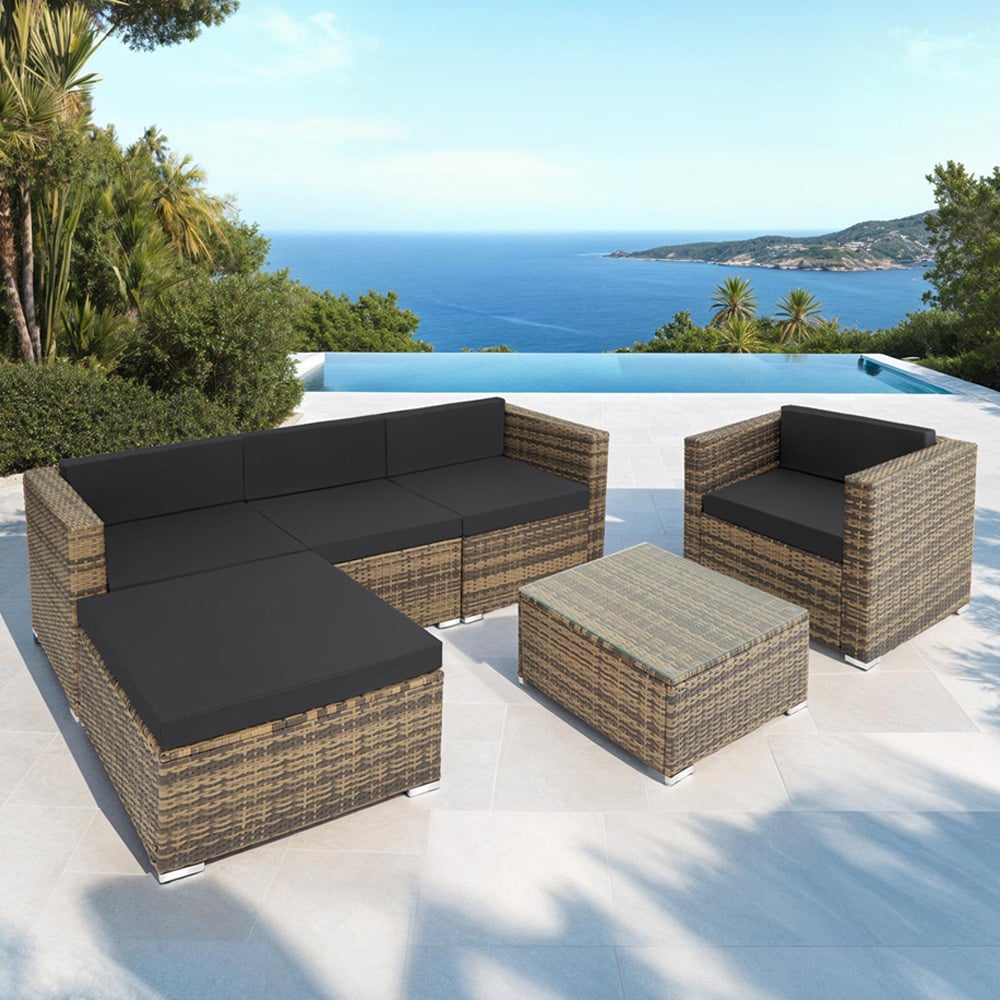 tectake Milan Nature Garden Furniture Set Image 1