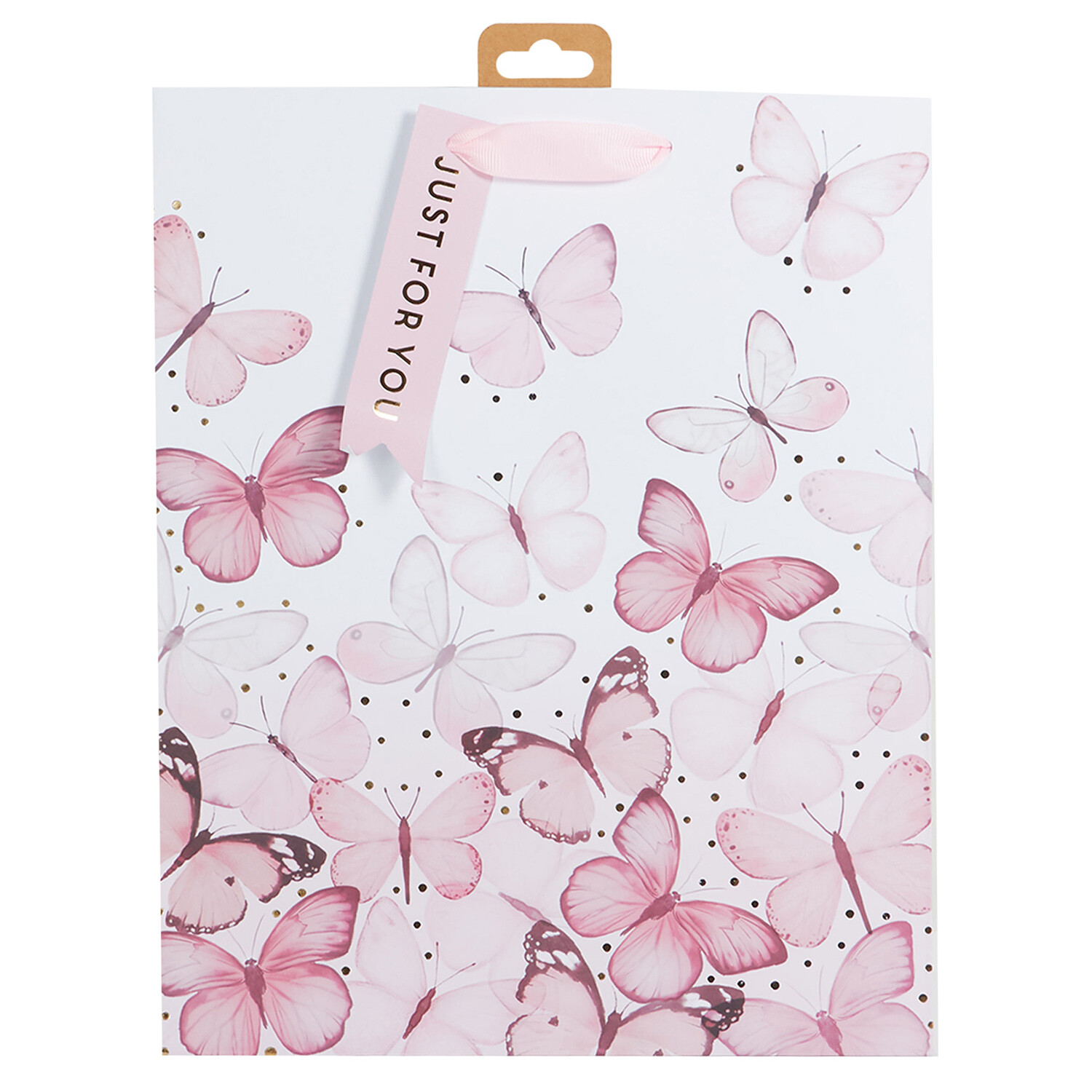 Pack of 2 Floral and Butterfly Large Gift Bags White and Pink Image 2