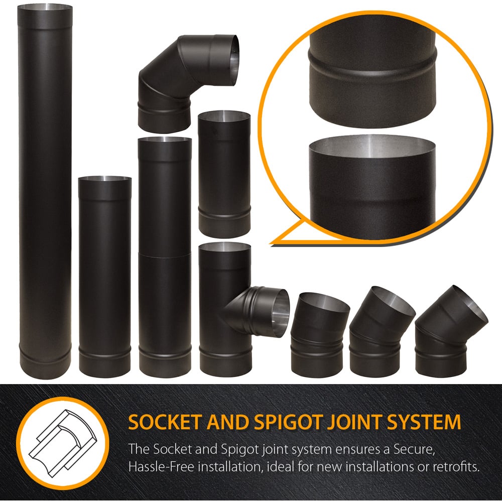 RoyalFire 5 Inch Elbow Bend Flue Pipe 15 Degree Image 3