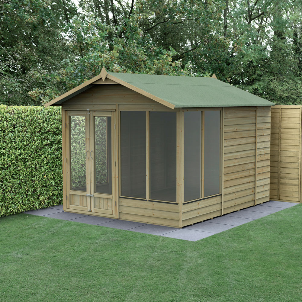 Forest Garden 4LIFE 8 x 10ft Double Door 6 Windows Apex Summerhouse Image 2