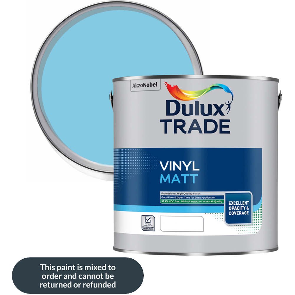 Dulux Trade Delft China Walls and Ceilings Vinyl Matt Paint 2.5L Image 1