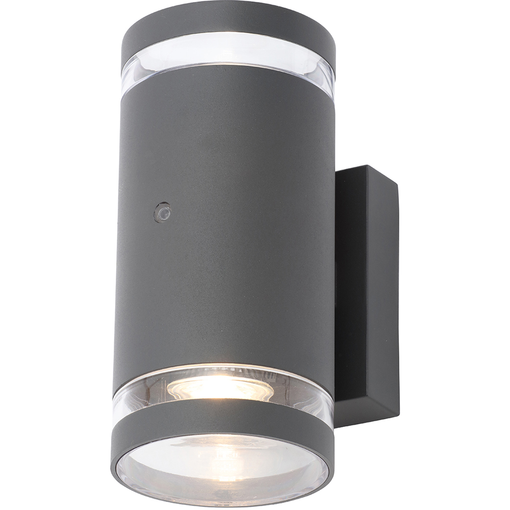 Zink Lens 2 Light Anthracite Photocell Wall Light Image 3