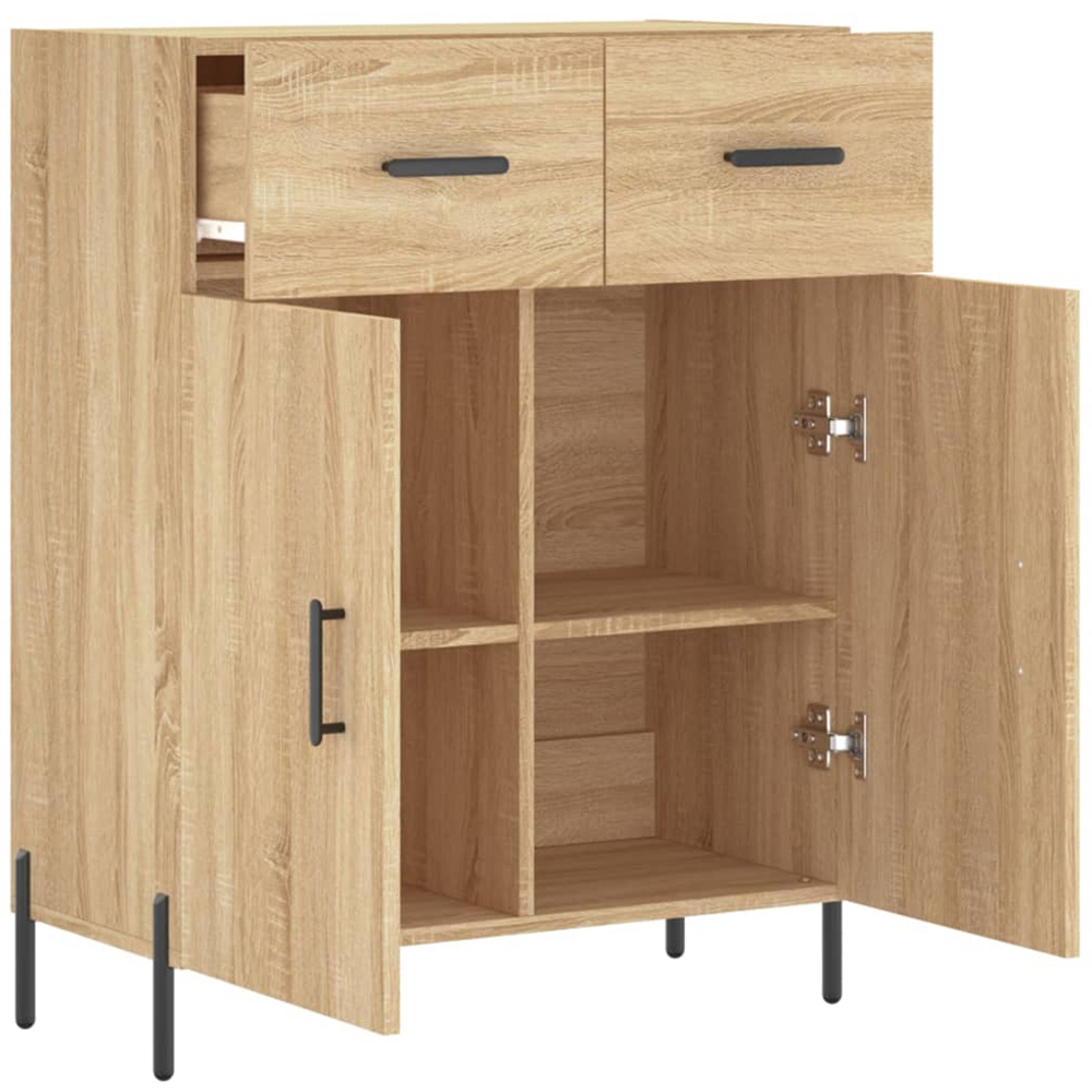 vidaXL 2 Door 2 Drawer Sonoma Oak Sideboard Image 5