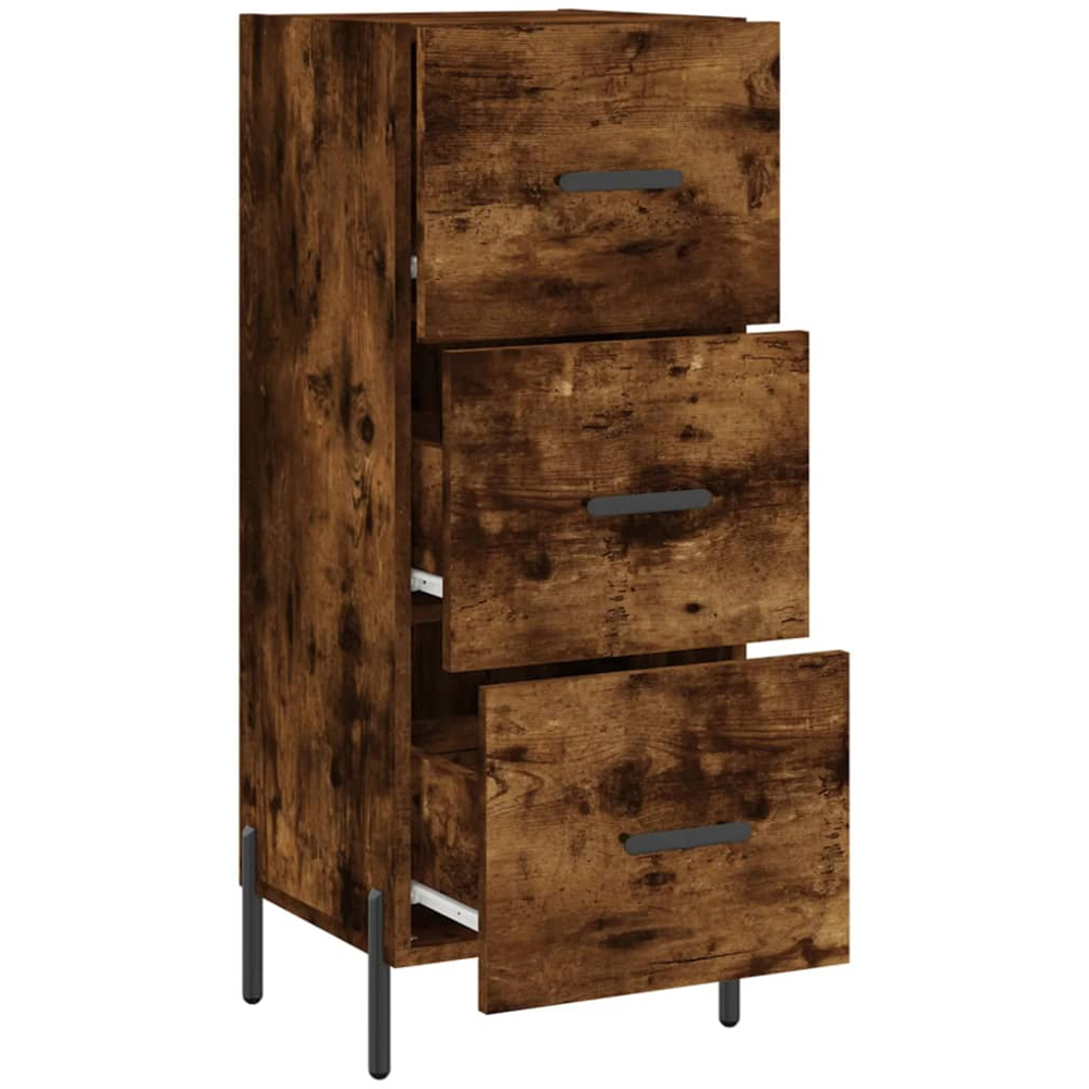 vidaXL 3 Drawer Smoked Oak Sideboard Image 5
