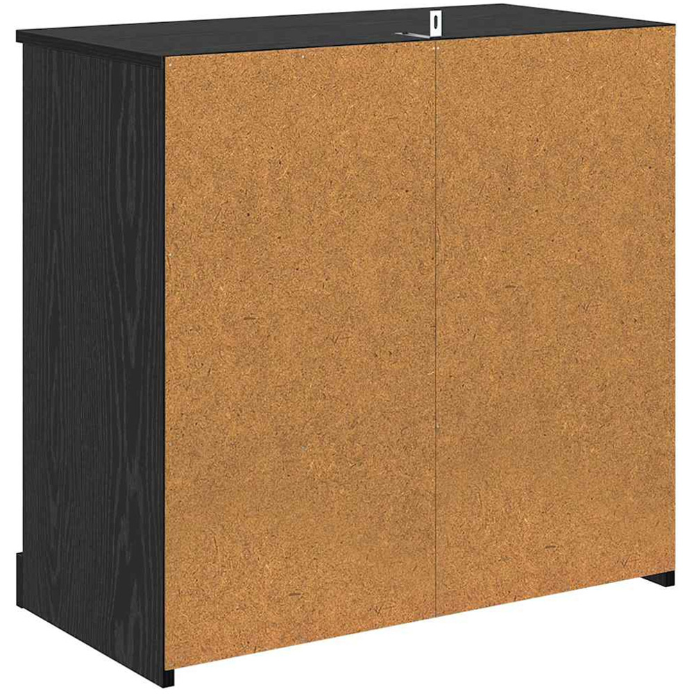 vidaXL 6 Drawer Black Oak Sideboard Set of 2 Image 9