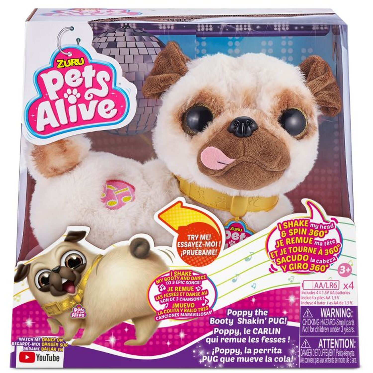 Pets Alive Booty Shakin' Pug Image 1