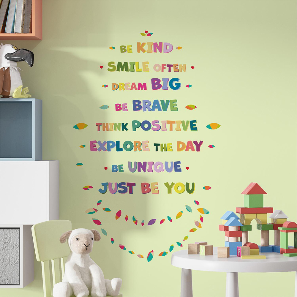 Walplus Colourful Inspirational Lettering Quote Kids Bedroom Self Adhesive Wall Stickers Image 2