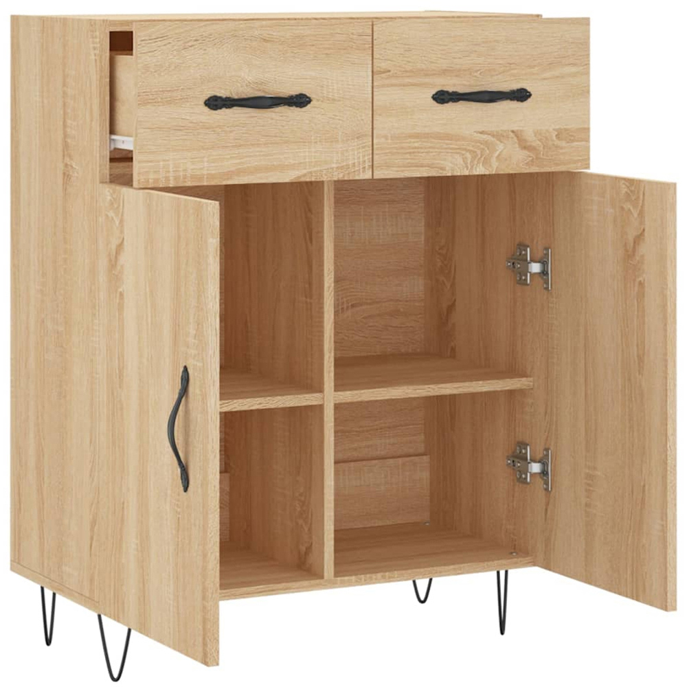 vidaXL 2 Door 2 Drawer Sonoma Oak Sideboard Image 5