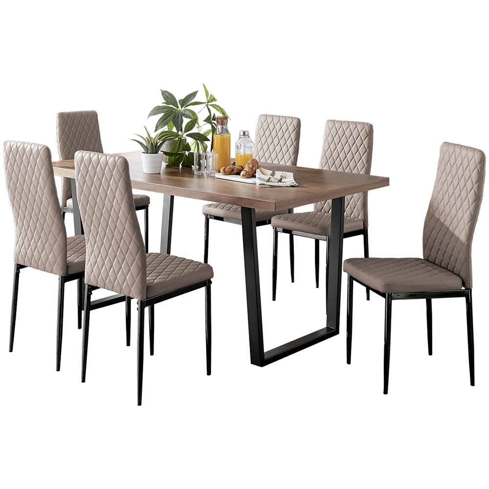 Furniturebox Solo Valera 6 Seater Dining Set Cappuccino Image 2