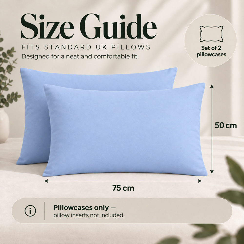 MHG Living King Size Light Blue 30cm Deep Pocket Fitted Sheet with 2 Pillowcase Image 9