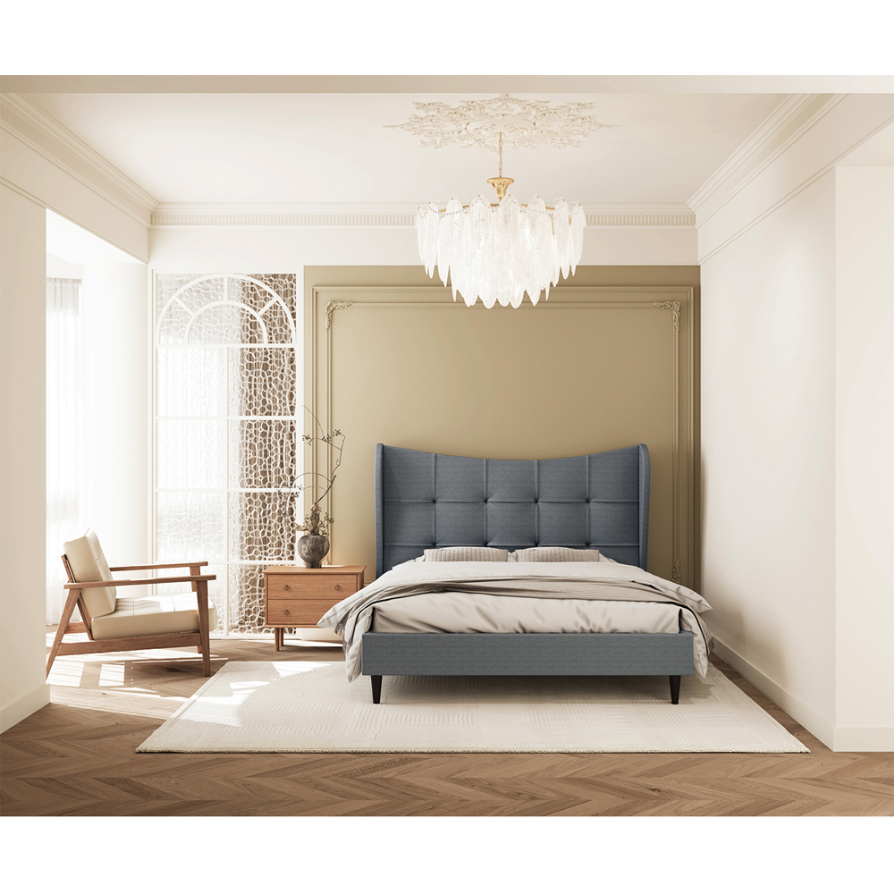 Seconique Verona Double Grey Fabric Bed Frame Image 8