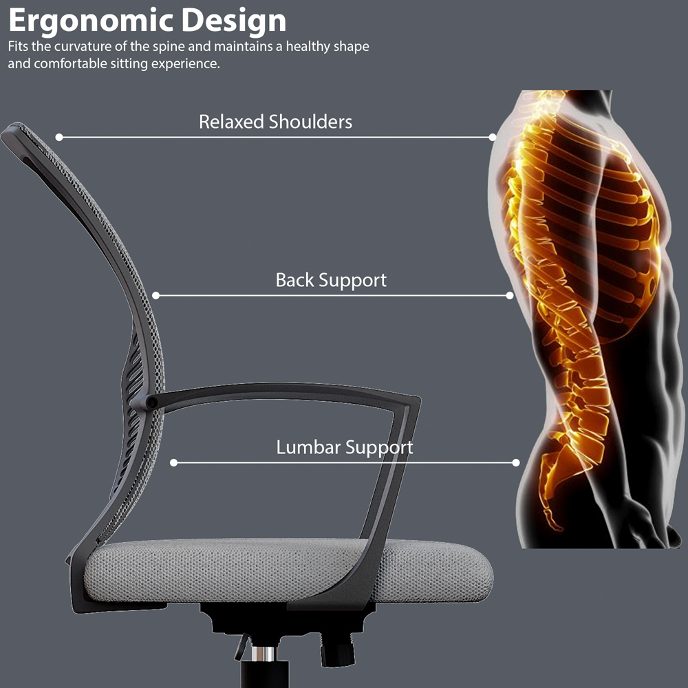 Vida Designs Airdrie Grey Mesh Office Chair Image 5