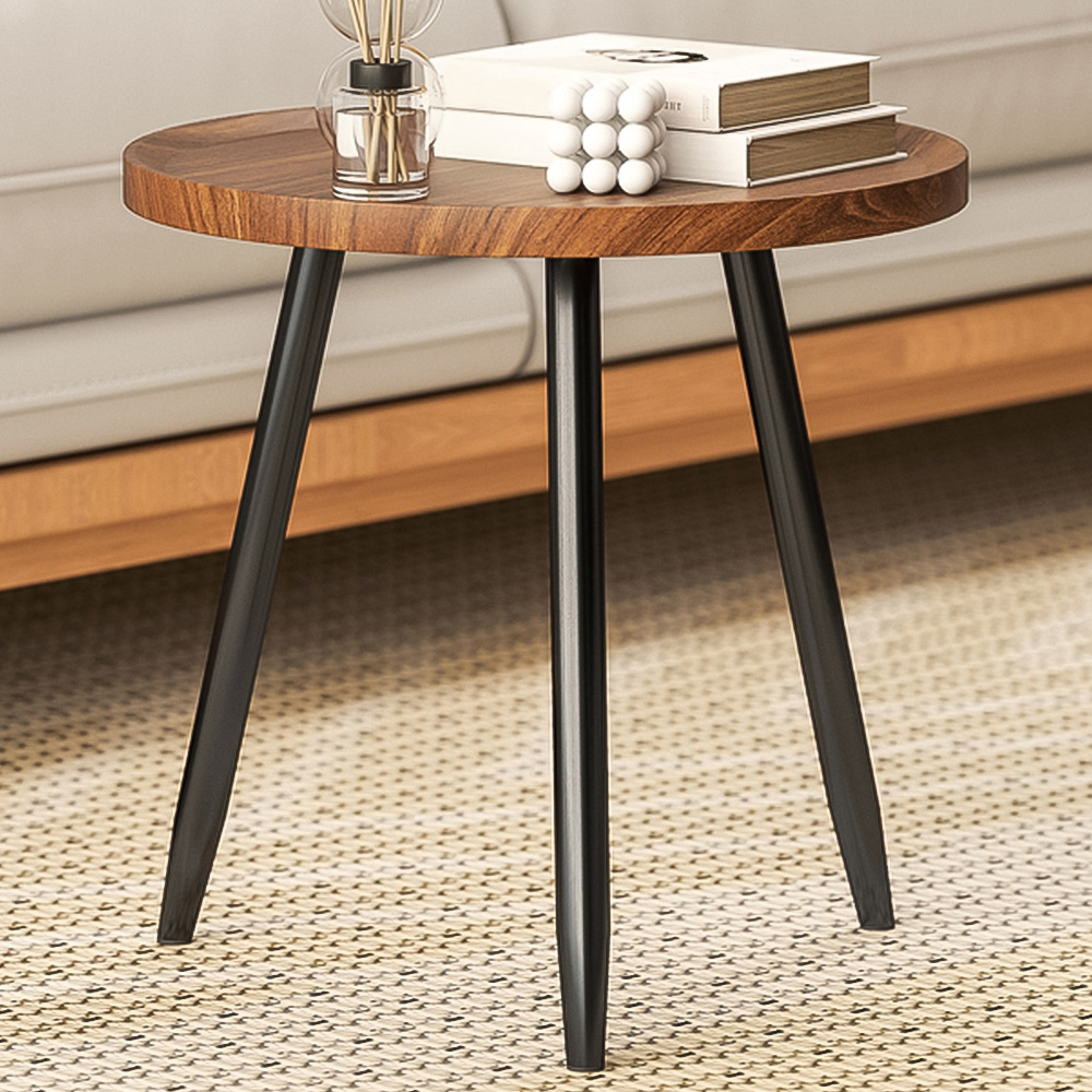 HOMCOM Chestnut Wood Effect Side Table Image 1