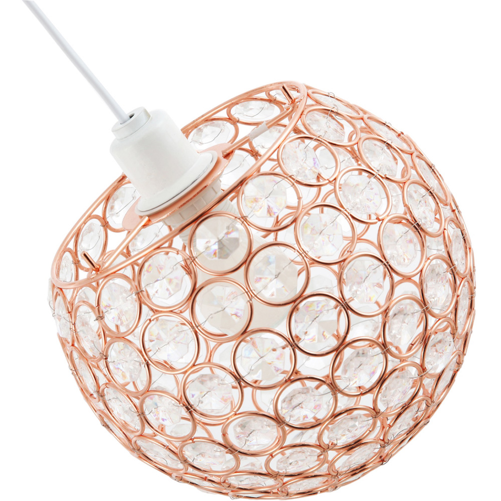 Happy Homewares Round Copper Globe Small Clear Acrylic Beads Pendant Shade Image 5