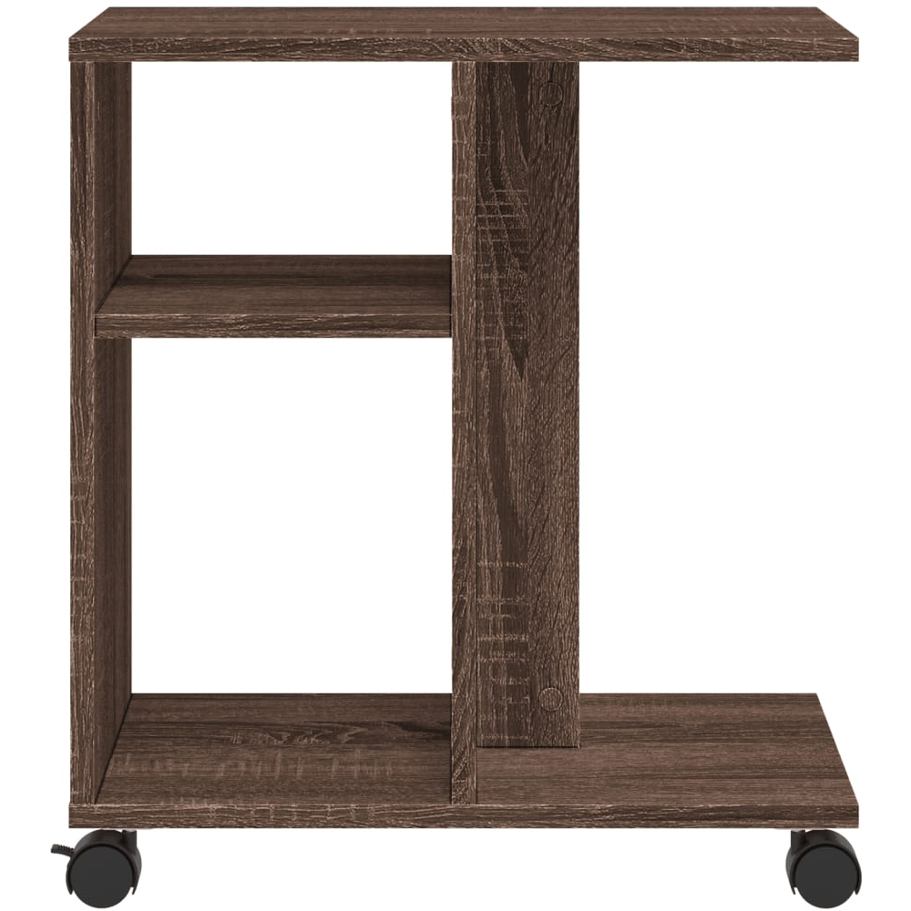 Berkfield Brown Oak Side Table with Wheels Wilko