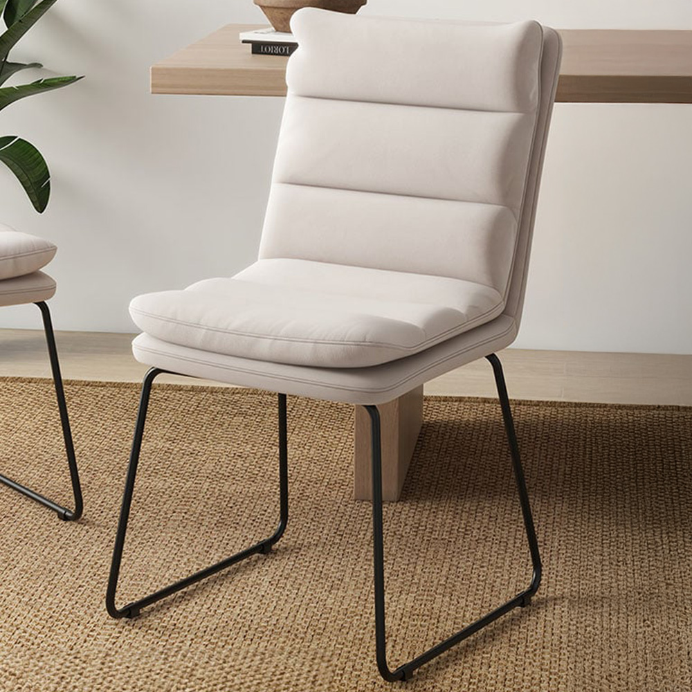 Costway White Upholstered Accent Chair Image 1