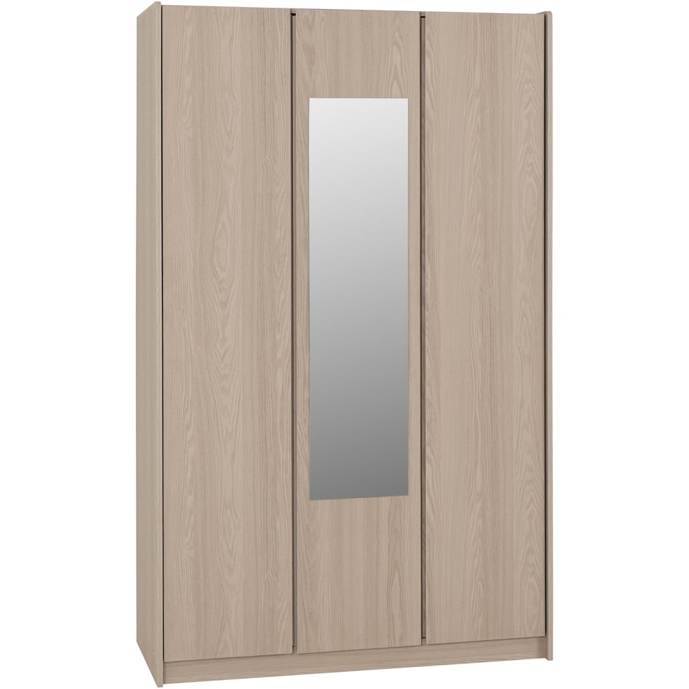 Seconique Paris 3 Door Smoked Ash Effect Mirror Wardrobe Image 2