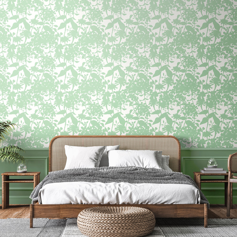 Hoopla Walls Summer Silhouette Mint Non Woven Wallpaper Image 2