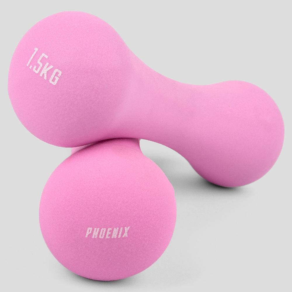 Phoenix Fitness Pink Neoprene Dumbbell 1.5kg 2 Pack Image 2