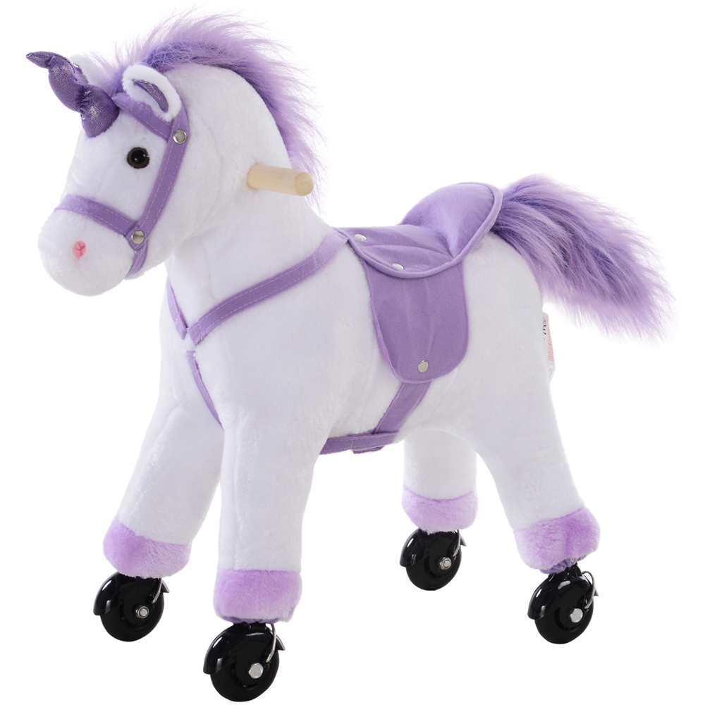 Tommy Toys Walking Horse Unicorn Toddler Ride On Purple Image 1