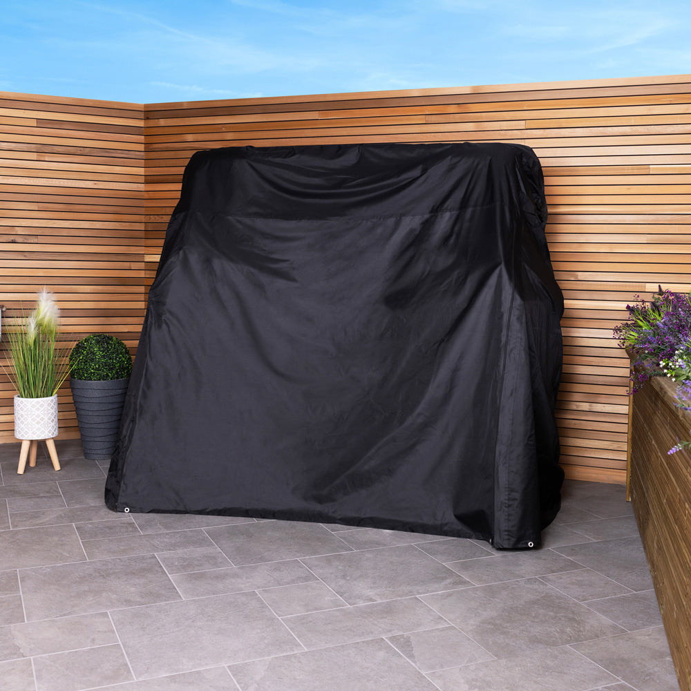Charles Bentley 3 Seater Garden Swing Seat Cover Black Image 2