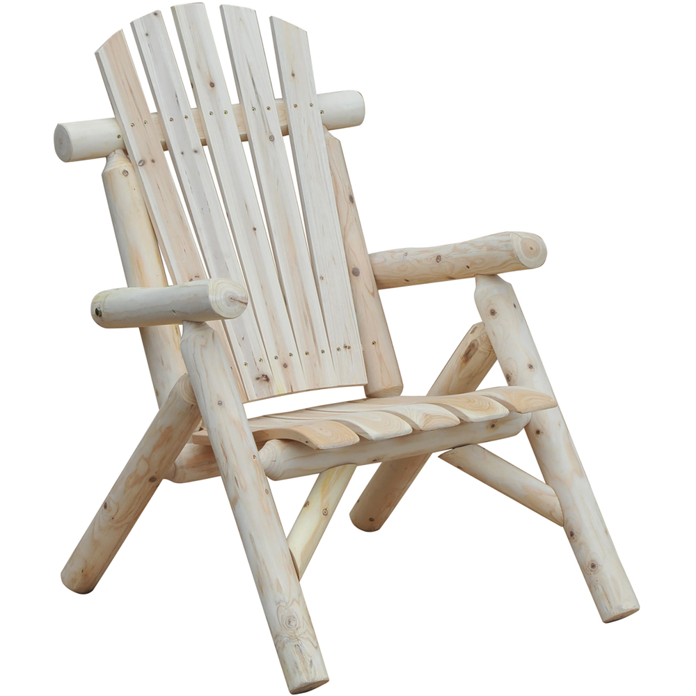 Outsunny Natural Fir Wood Adirondack Chair Image 2