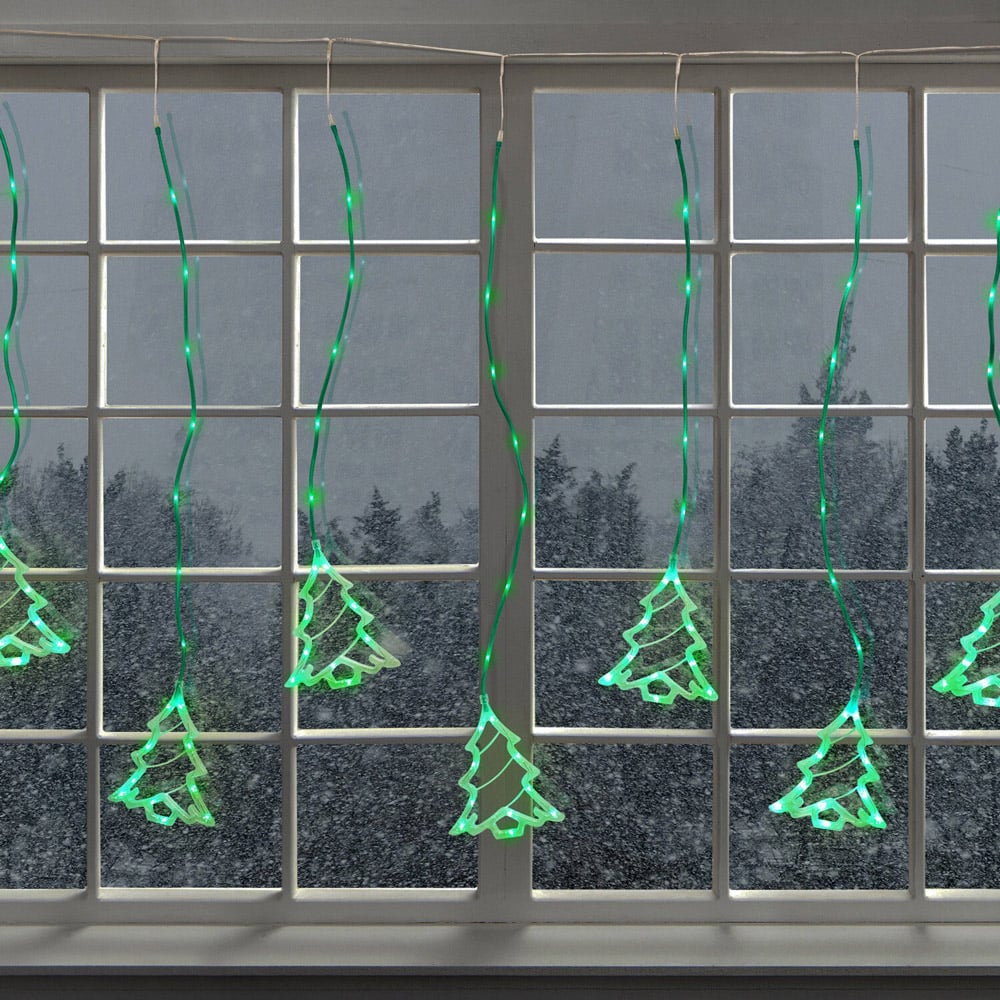 160 LED Christmas Tree Curtain Lights Green Image 1