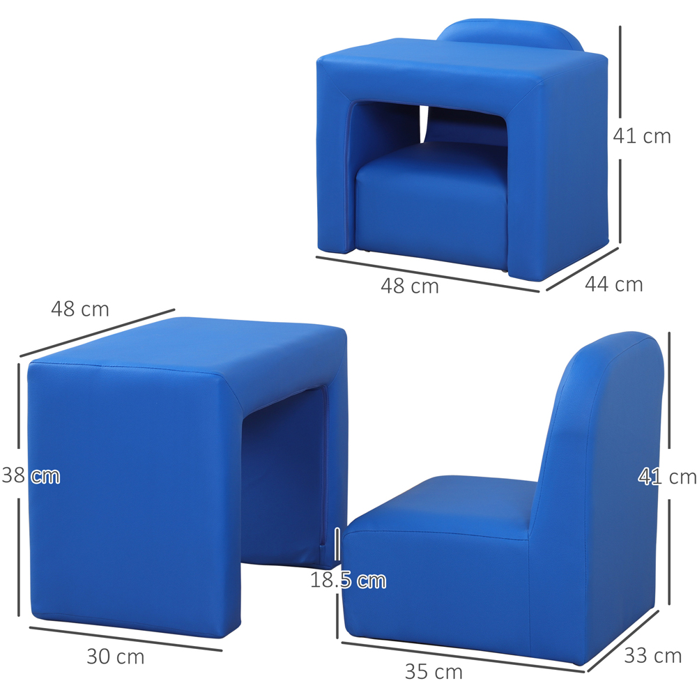 Tommy Toys 2 in 1 Blue Kids Mini Table and Armchair Set Image 8