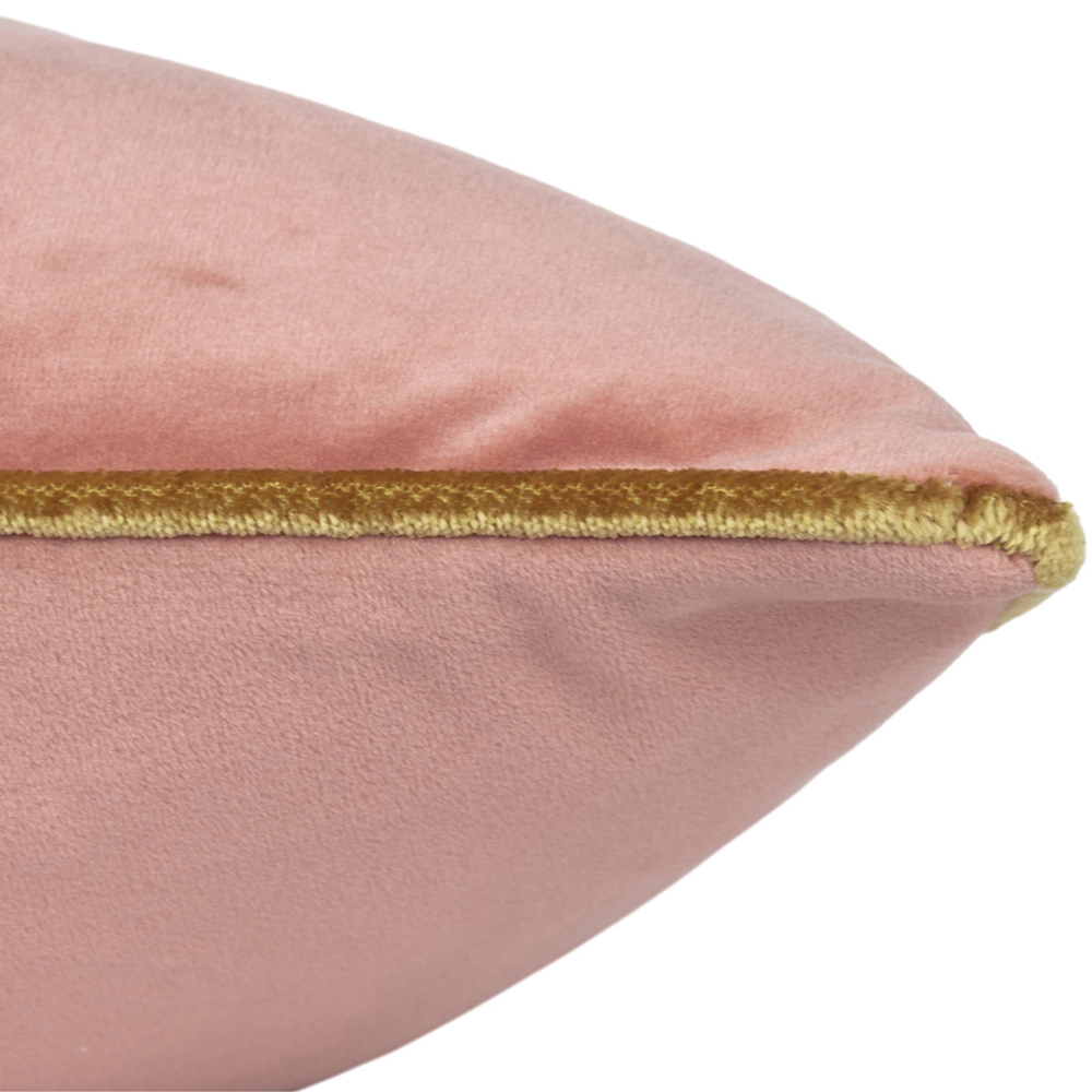 Paoletti Meridian Blush Gold Velvet Cushion Image 3