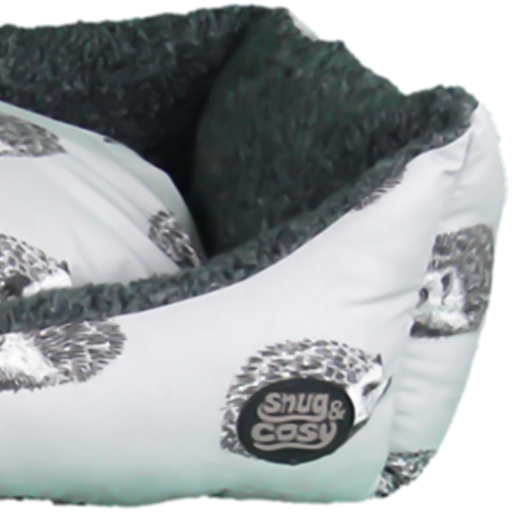 Snug & Cosy Small Rectangle Hedgehog Print Dog Bed Image 3