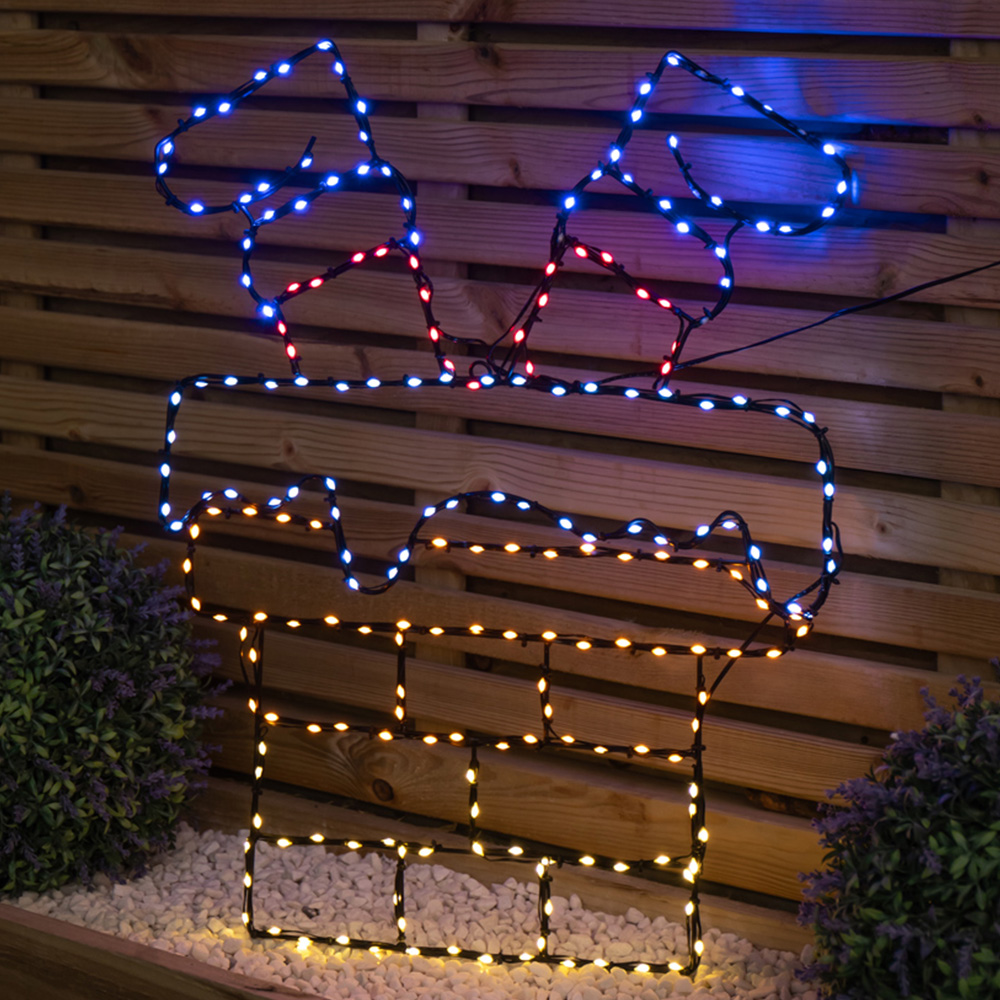 Samuel Alexander Multicolour LED FlexiBrights Light Up Santa Down Chimney Christmas Decoration Image 1