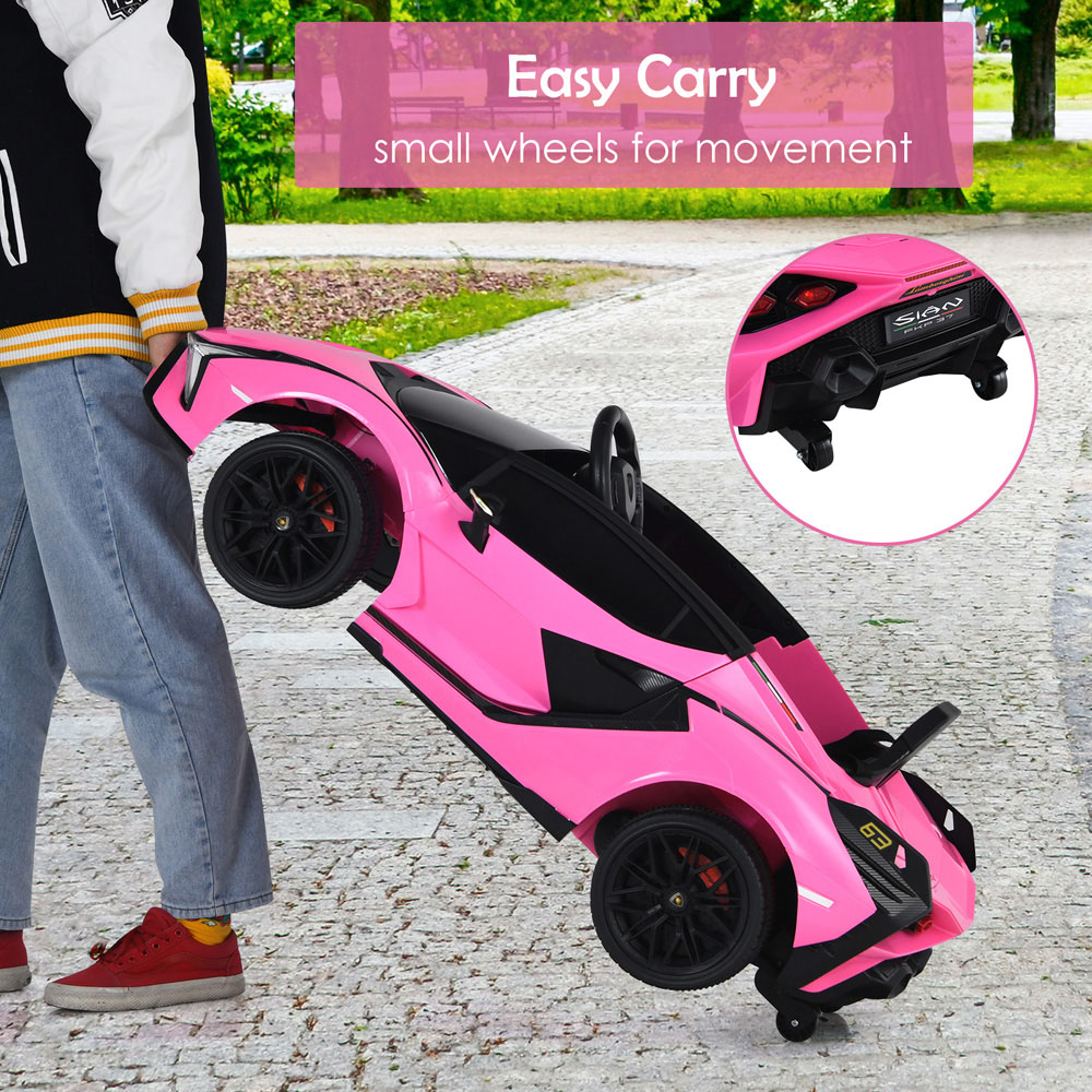 Costway Kids Pink Electric Ride On Car with Remote Control 12V Image 7