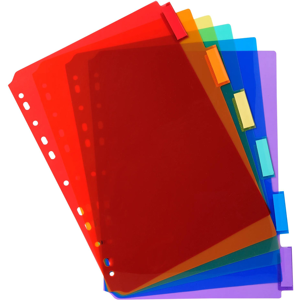 Exacompta A4 6 Section Assorted Colour Polypropylene Divider 10 Pack Image 2