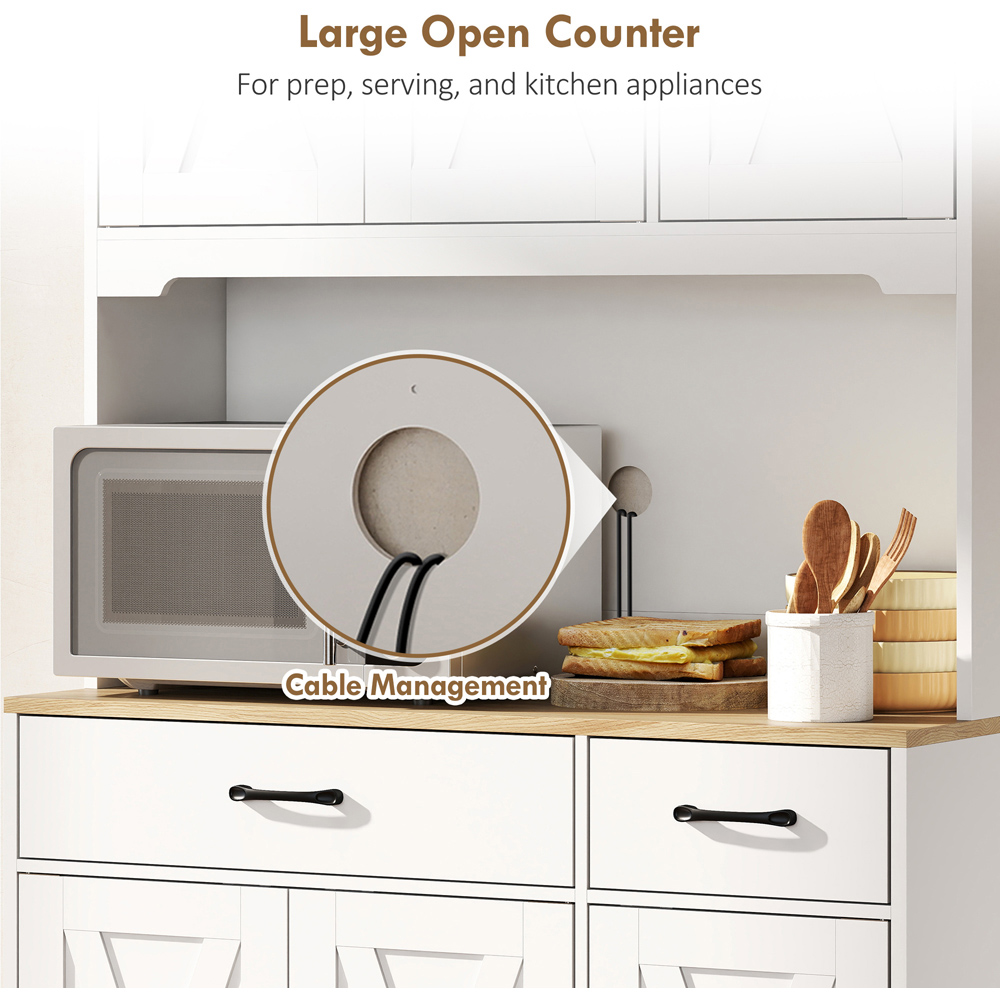 Portland 6 Door 2 Drawer Single Shelf White Tall Kitchen Cupboard Image 5