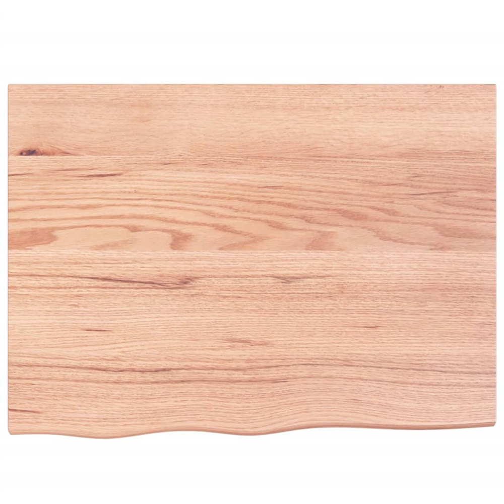 vidaXL 80 x 60 x 2cm Light Brown Treated Solid Wood Oak Wall Shelf Image 3