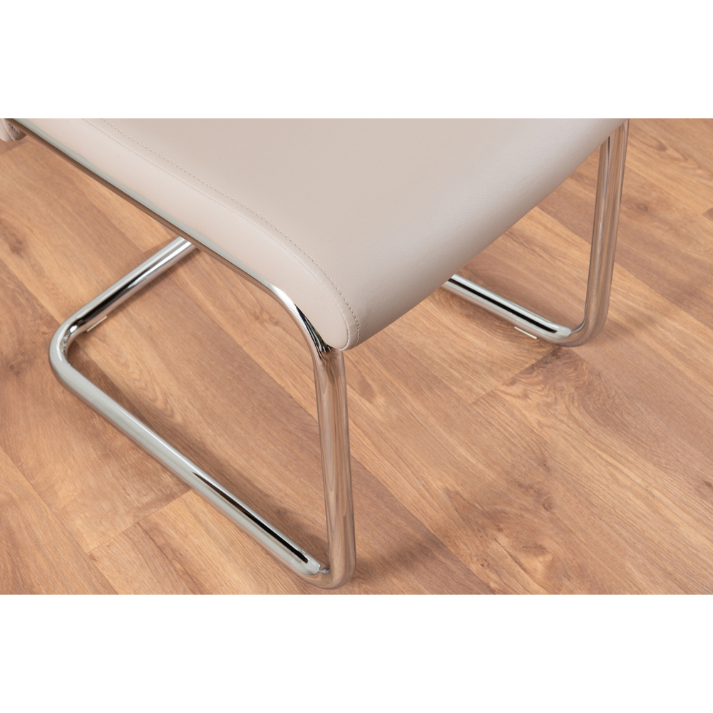 Furniturebox Molini Fontana 4 Seater Dining Set Grey Gloss Cappuccino and Chrome Image 7