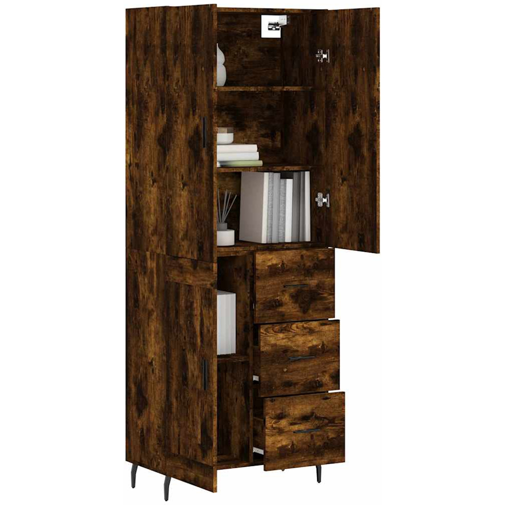 vidaXL 3 Door 3 Drawer Smoked Oak Highboard Image 3
