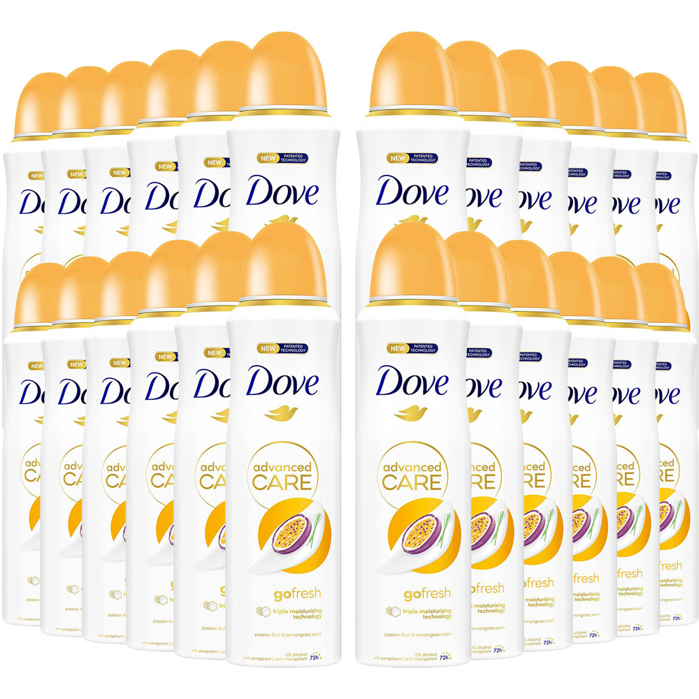 Dove Advanced Care Passion Fruit and Lemongrass Anti-Perspirant Deodorant Spray 200ml 24 Pack Image 1