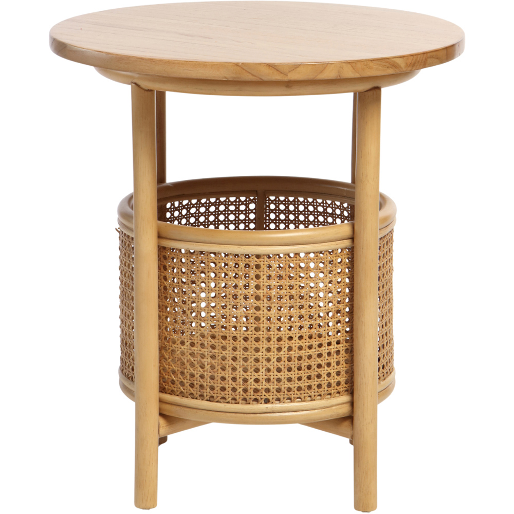 Desser Mindi Single Shelf Light Oak Natural Rattan Lamp Table Image 2