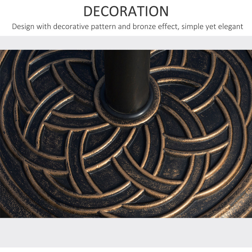 Outsunny Bronze Tone Round Parasol Base 11.5kg Image 6