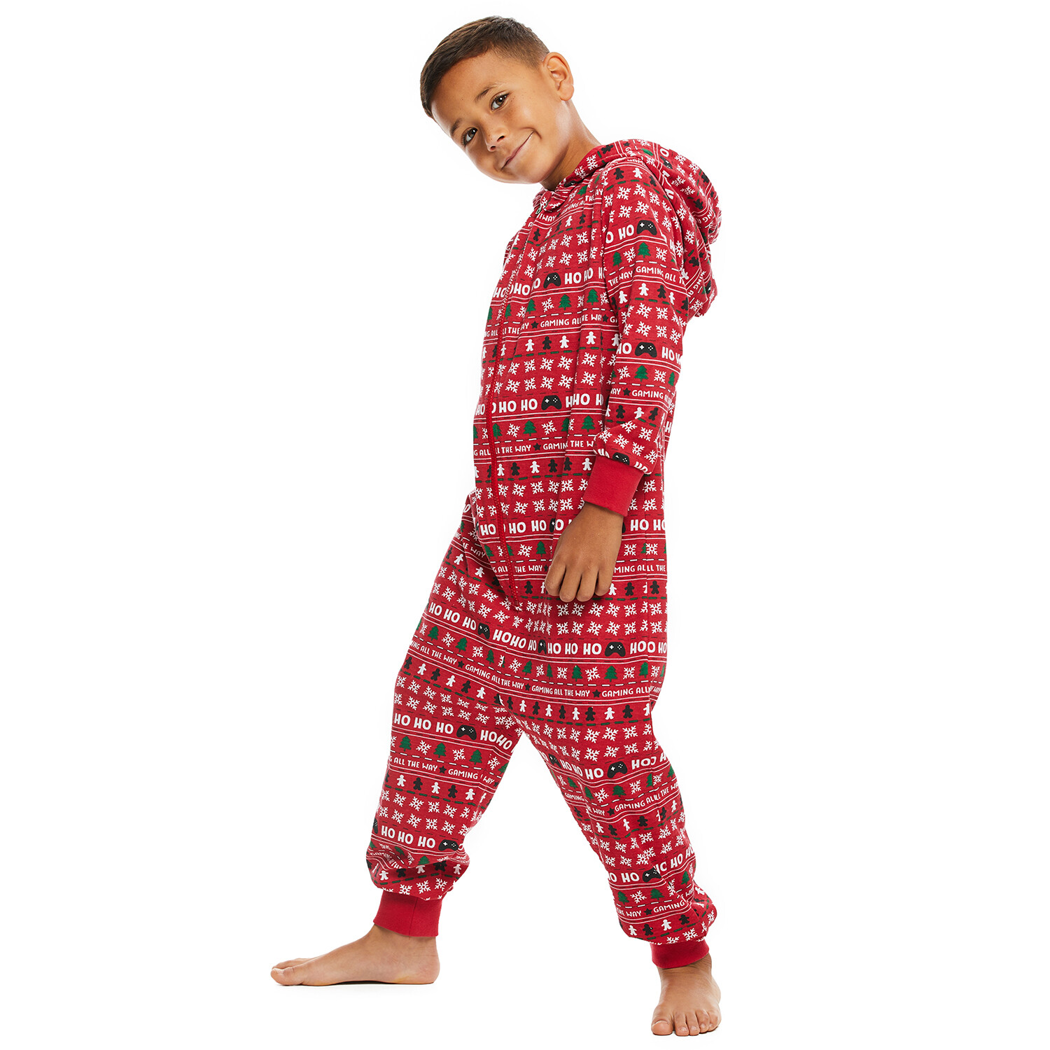 Boys Gamer Christmas Onesie - Red / 10-12 Years Image 2
