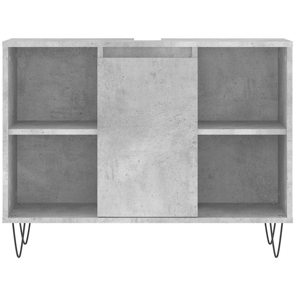 vidaXL Single Door 4 Open Shelf Concrete Grey Bathroom Cabinet Image 5